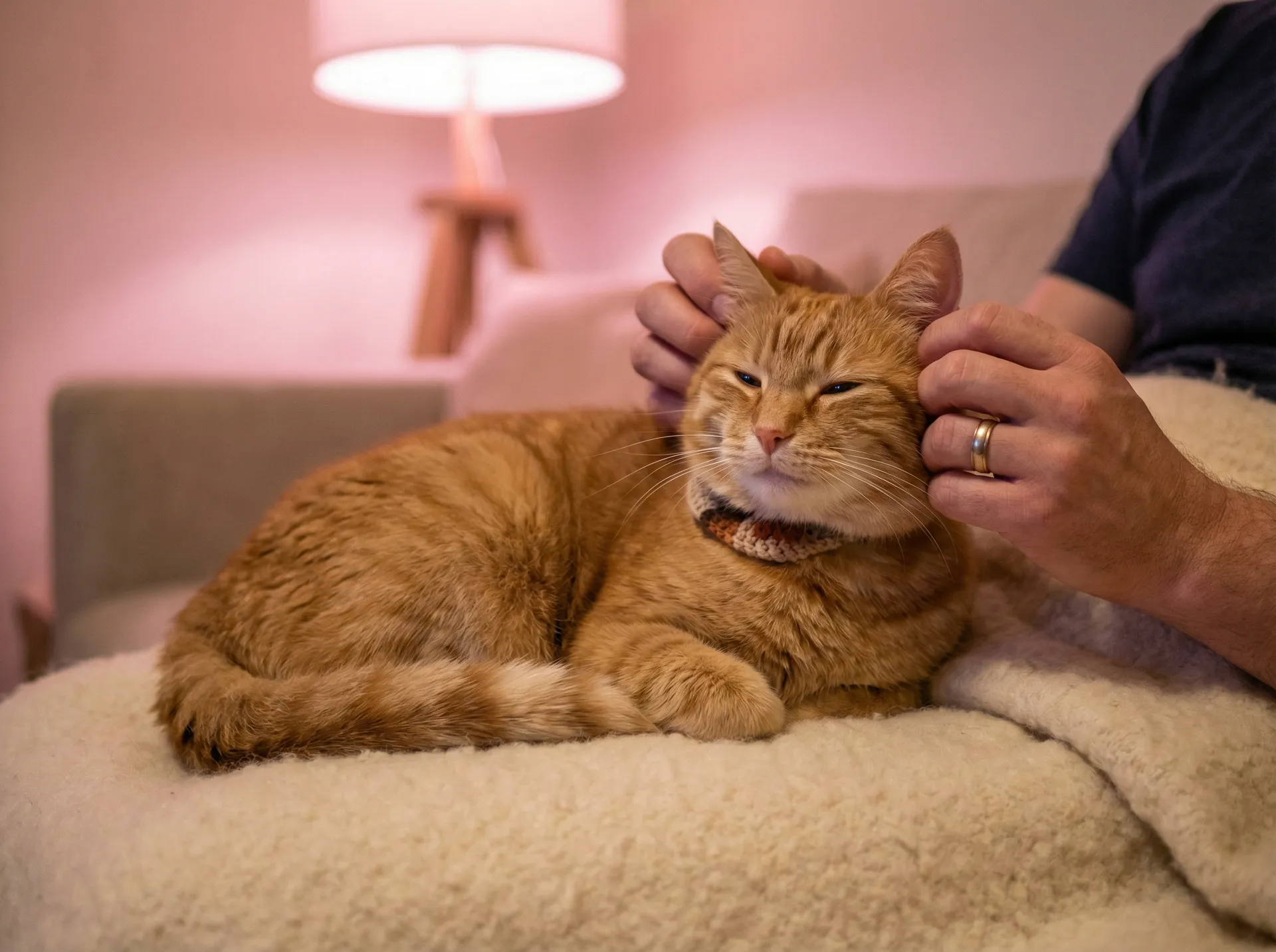 猫咪被温柔抚摸的幸福时刻 - 爱套图