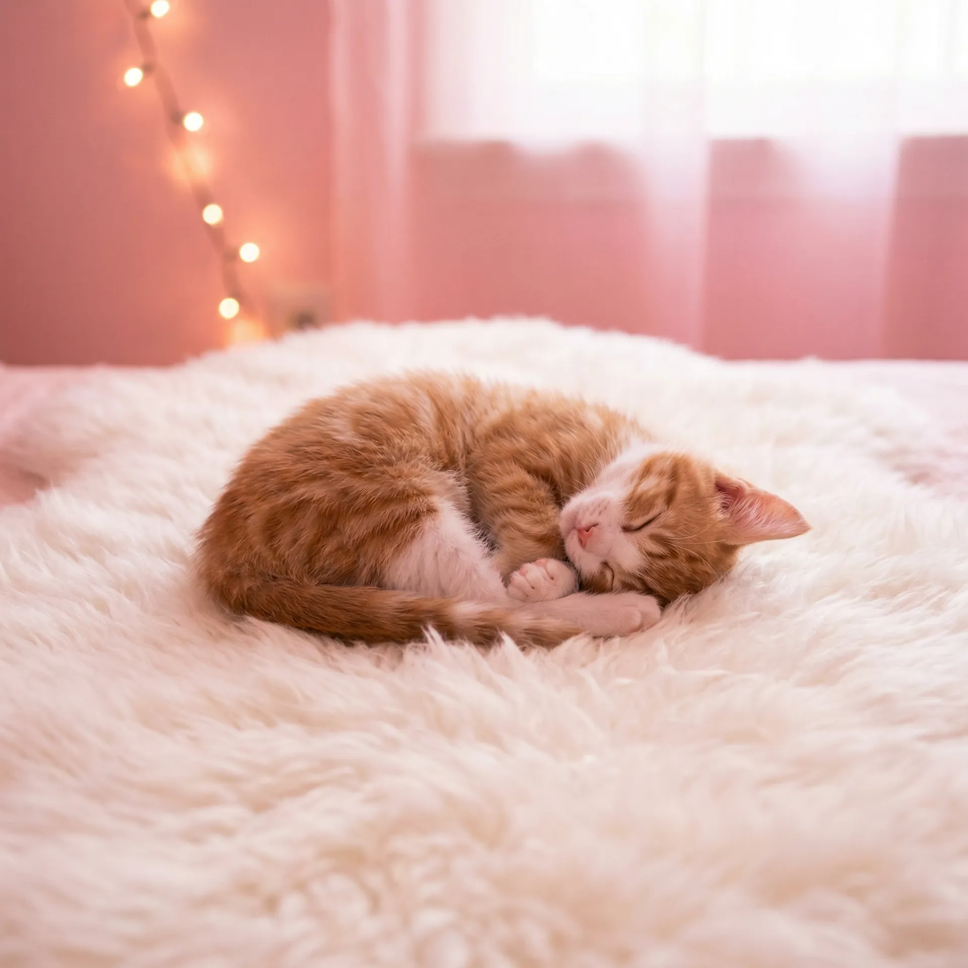小猫蜷成一团入睡 - 爱套图